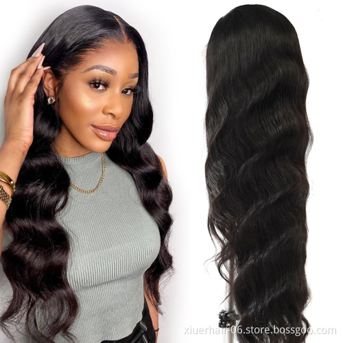 100 percent virgin 13*6 front lace human hair wig,transparent HD straight and Body wave lace wigs